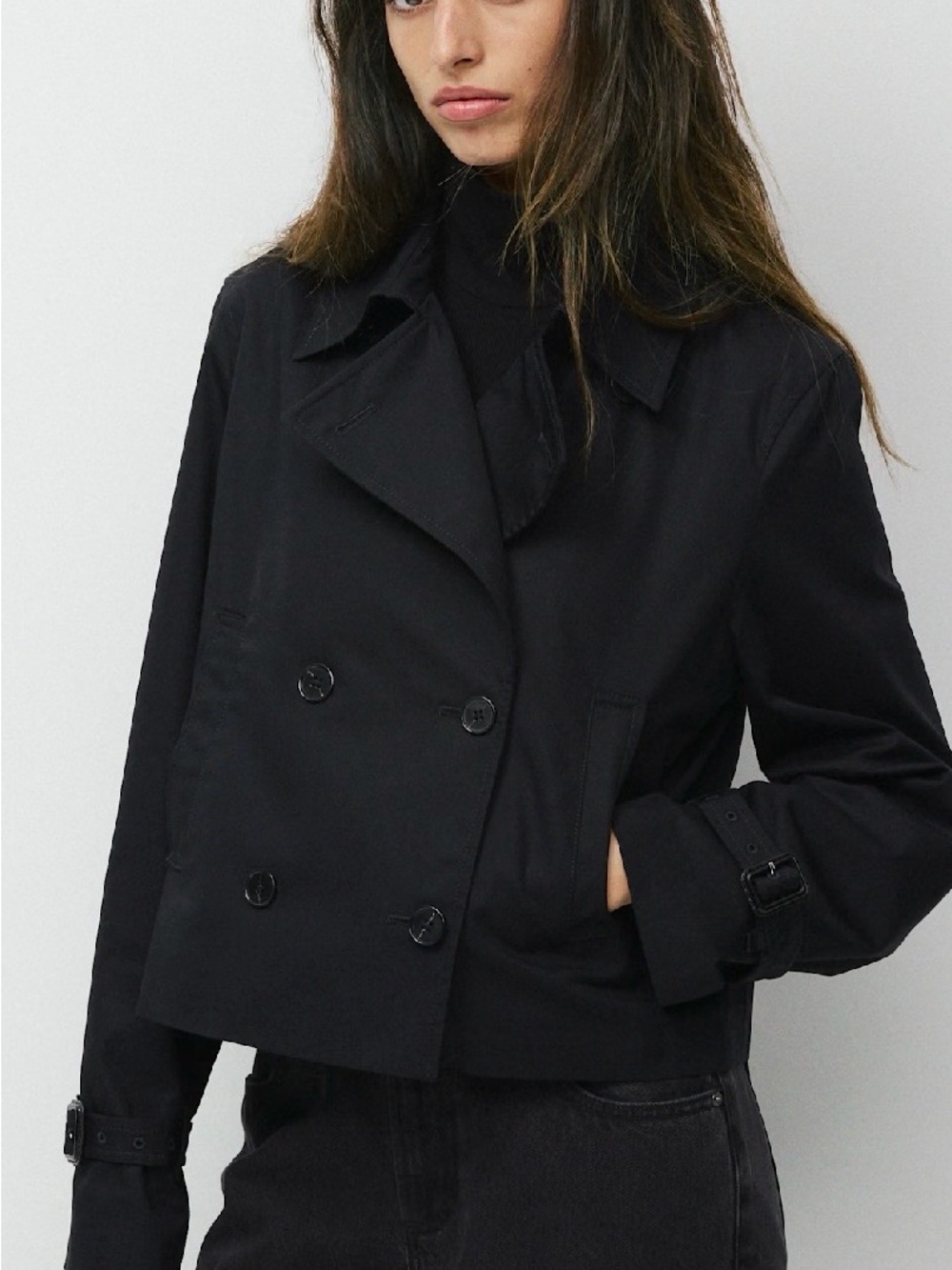 ARITIZA NWT ESQUIRE BLACK SHORT TRENCH COAT